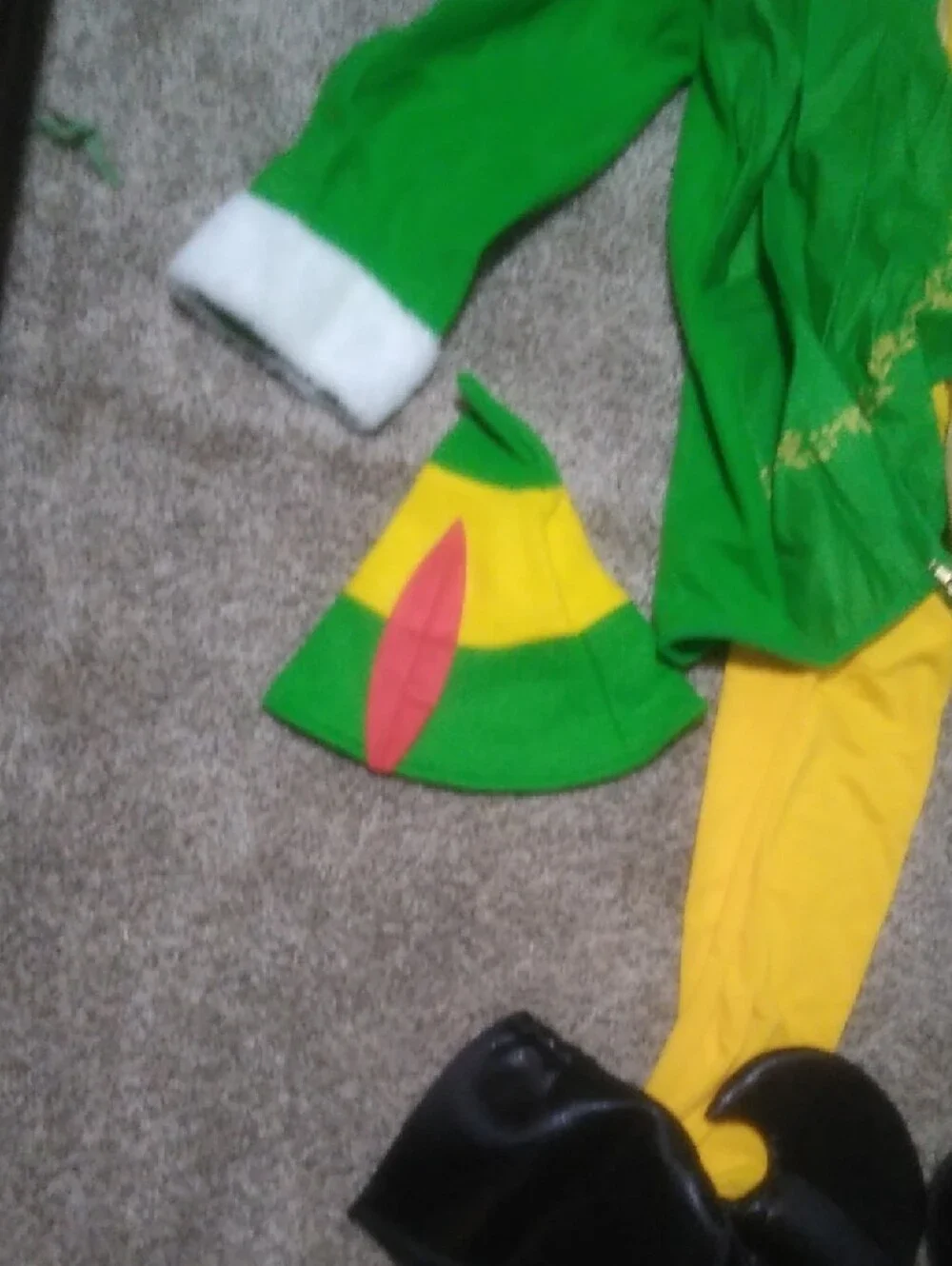 Green Elf Costume Set with Yellow Tights